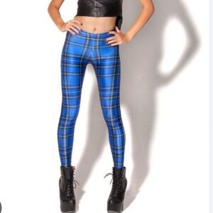 Blackmilk Blue Tartan Leggings original S
